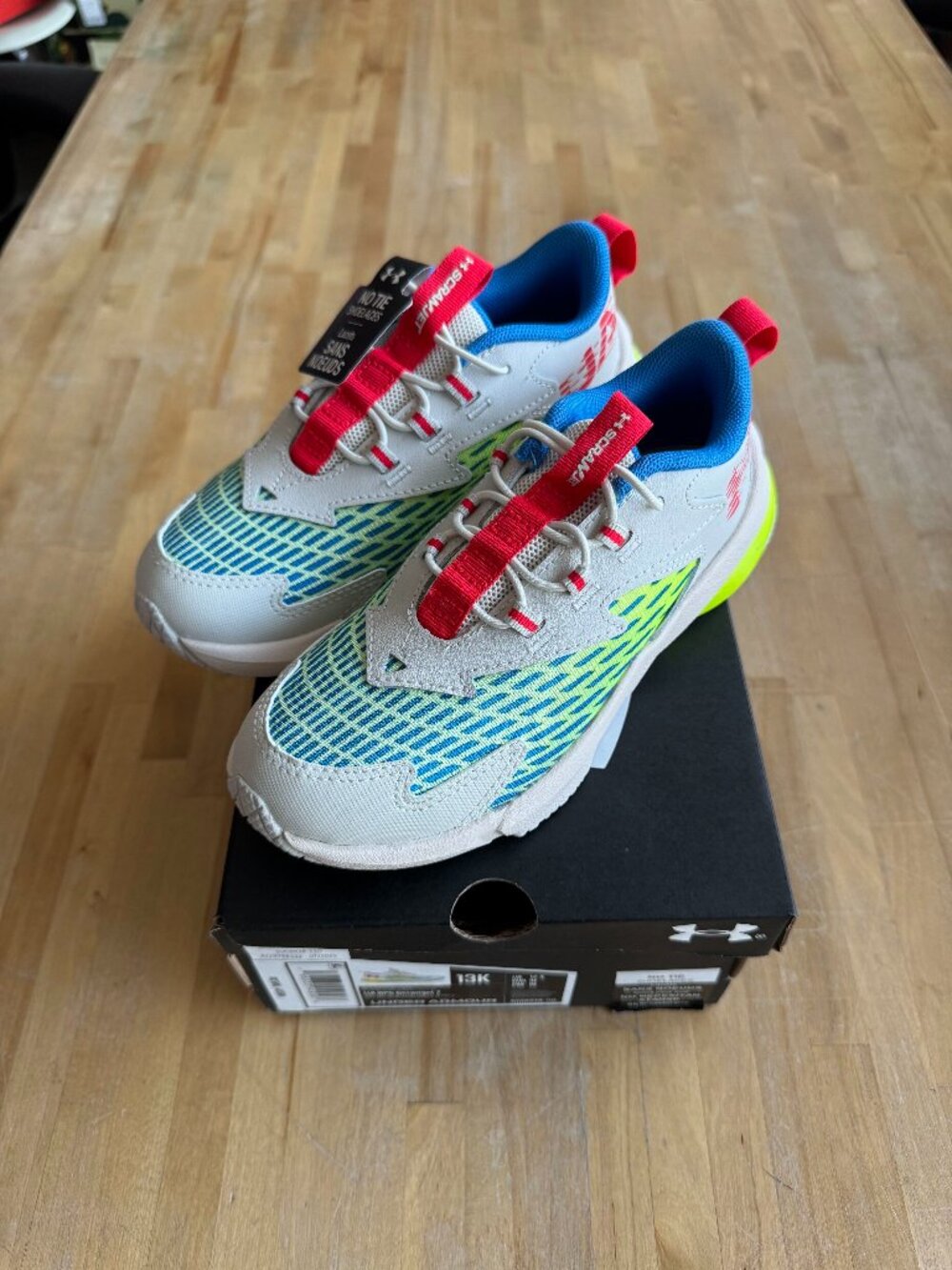 Under Armour BPS Scramjet 7 "Summit White/High Vis Yellow" Sz 13K